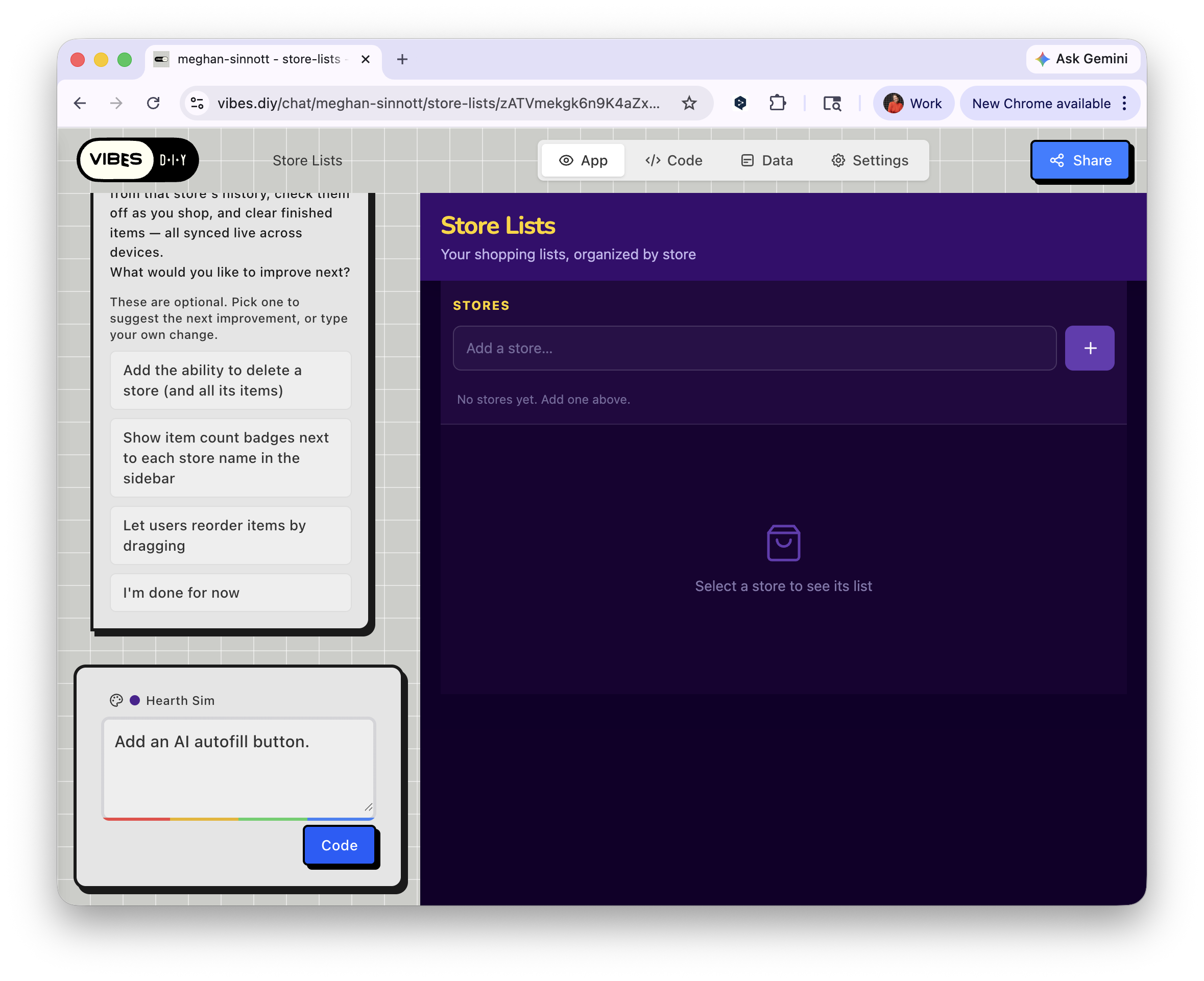Typing — Add an AI autofill button — in the chat